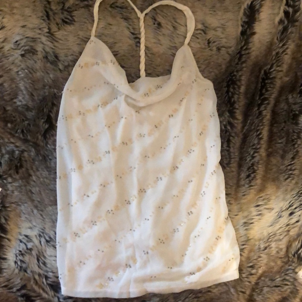 Beautiful white beaded blouse from Express